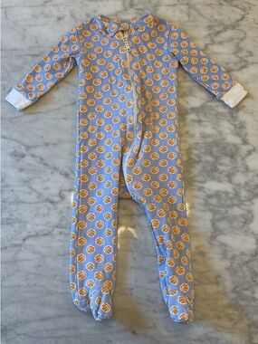 Lila HayesBaby One-Piece Footed Zipper Sleepwear in basketball Print